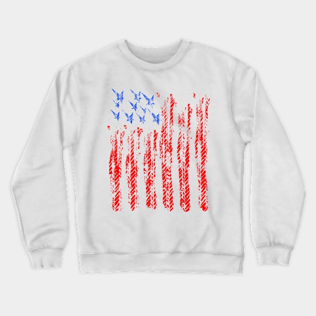 United States USA Flag Design Crewneck Sweatshirt by rashiddidou